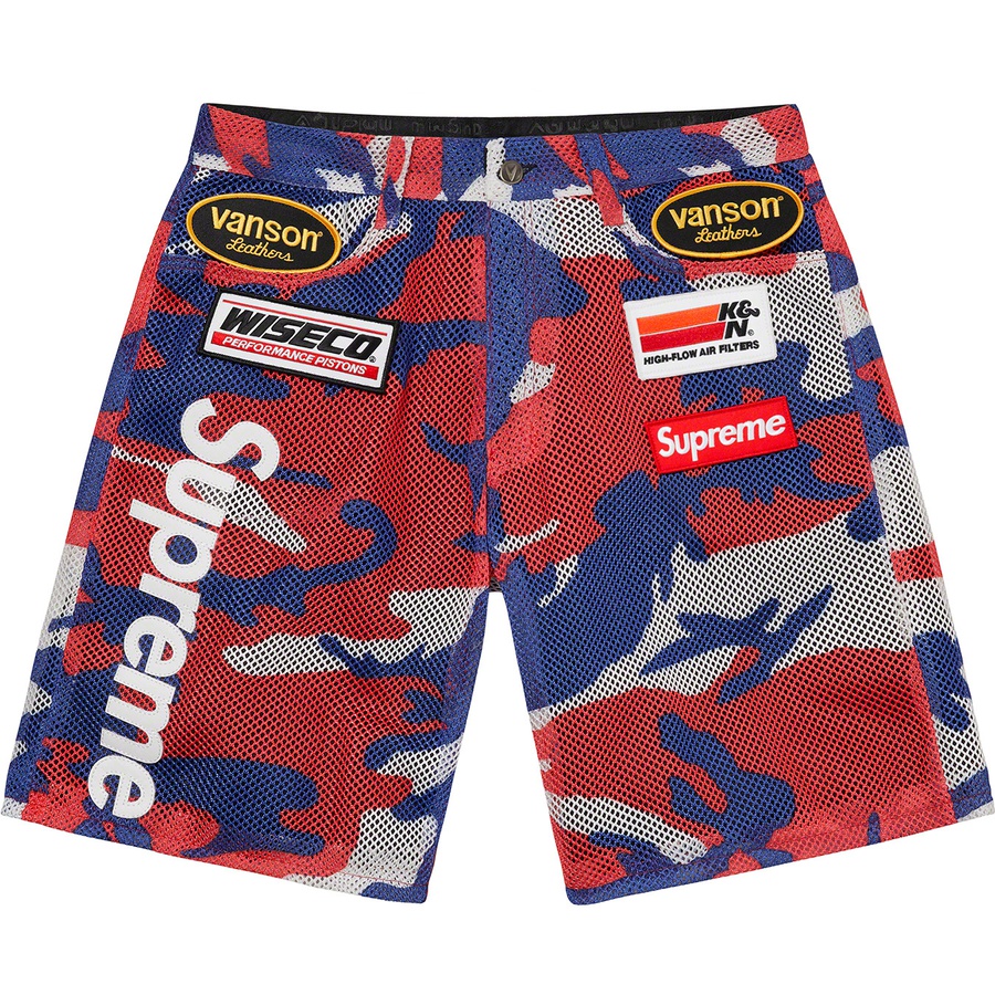 Supreme Supreme Vanson Leathers Cordura Mesh Short (SS22) - Red Camo - $468