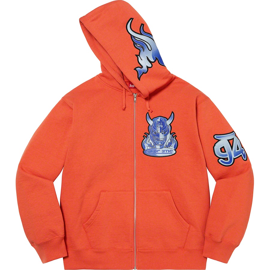 Supreme Demon Zip Up Hooded Sweatshirt (SS22) - Burnt Orange - $178