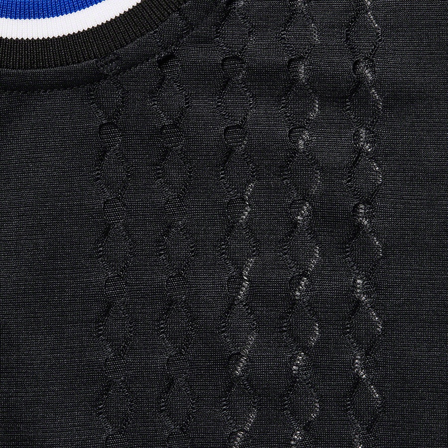 Supreme Perforated Stripe Warm Up Top (SS22) - Black - $78