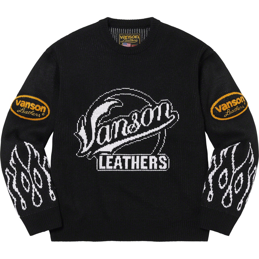 Supreme Supreme Vanson Leathers Sweater (SS22) - Black - $198