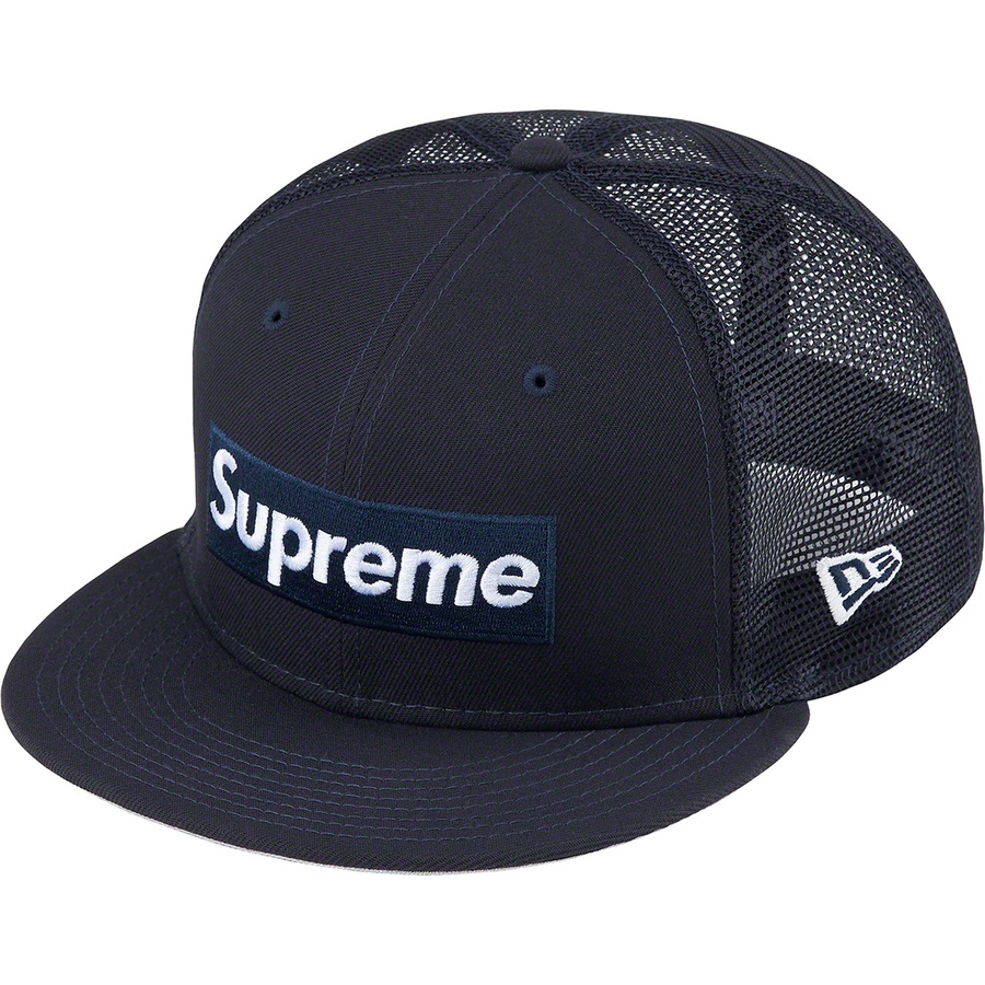 Supreme Box Logo Mesh Back New Era (SS22) - Navy - $48