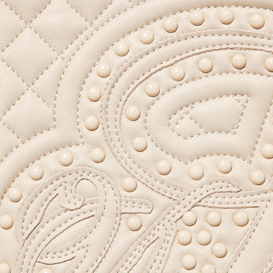 Supreme Studded Quilted Leather Jacket (FW22) - White - $1198