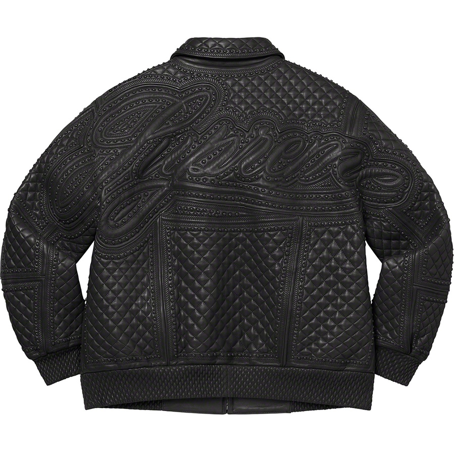 Supreme Studded Quilted Leather Jacket (FW22) - Black - $1198