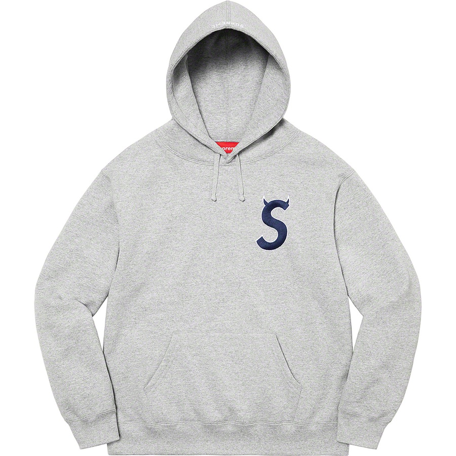 Supreme S Logo Hooded Sweatshirt (FW22) - Heather Grey - $158