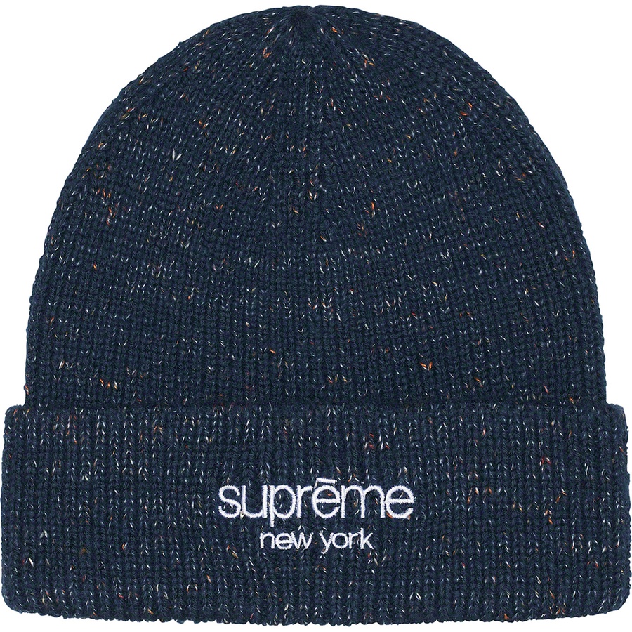 Supreme Rainbow Speckle Beanie (FW22) - Navy - $48