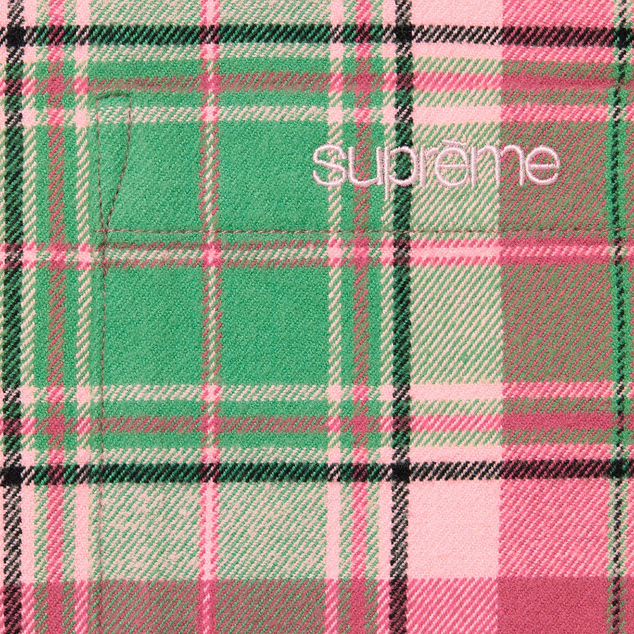 Supreme Plaid Flannel Shirt (FW22) - Pink - $128
