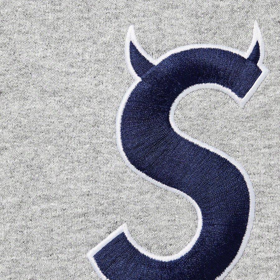 Supreme S Logo Hooded Sweatshirt (FW22) - Heather Grey - $158