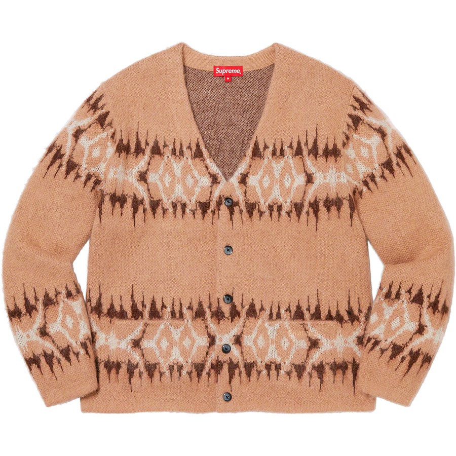 Supreme Abstract Stripe Cardigan (FW22) - Light Brown - $198