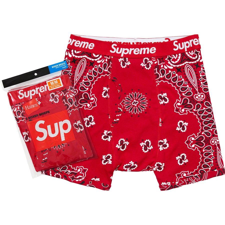 Supreme Supreme Hanes Bandana Boxer Briefs (2 Pack) (FW22) - Red - $32