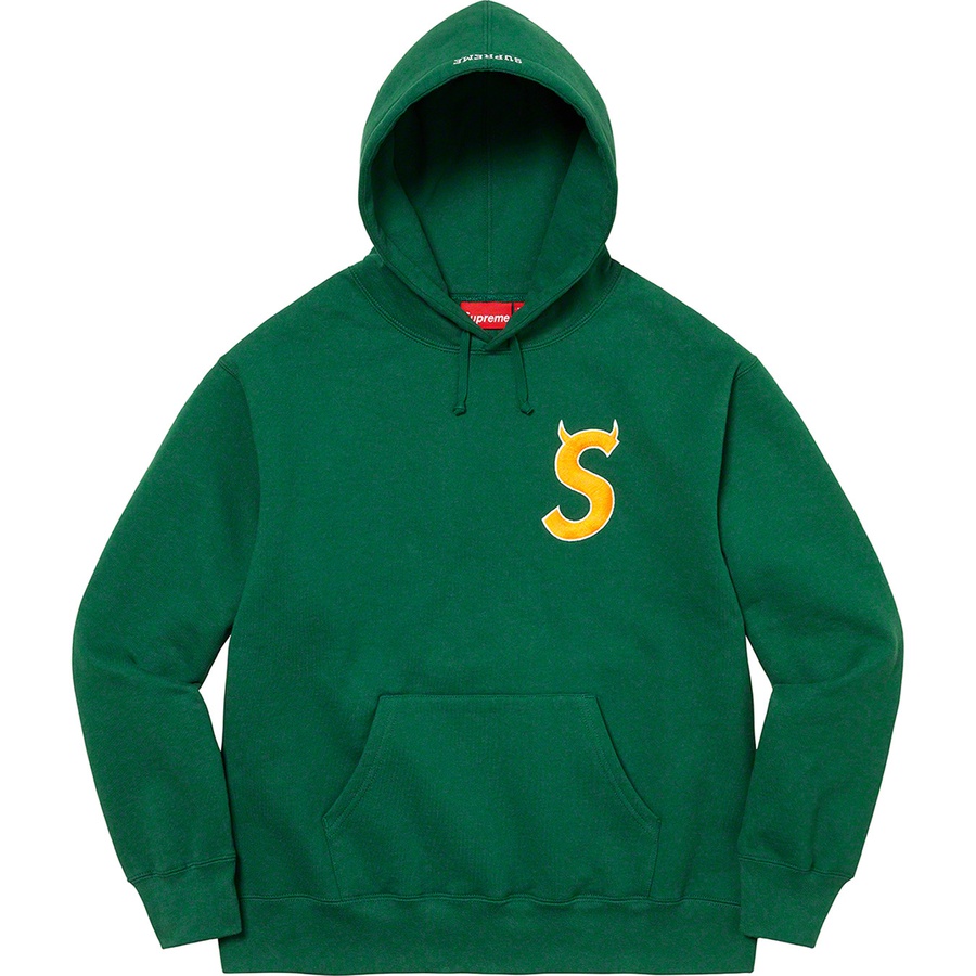 Supreme S Logo Hooded Sweatshirt (FW22) - Dark Green - $158