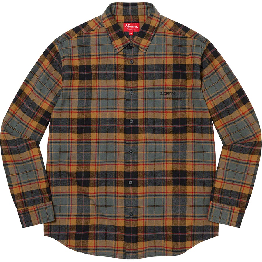 Supreme Plaid Flannel Shirt (FW22) - Black - $128