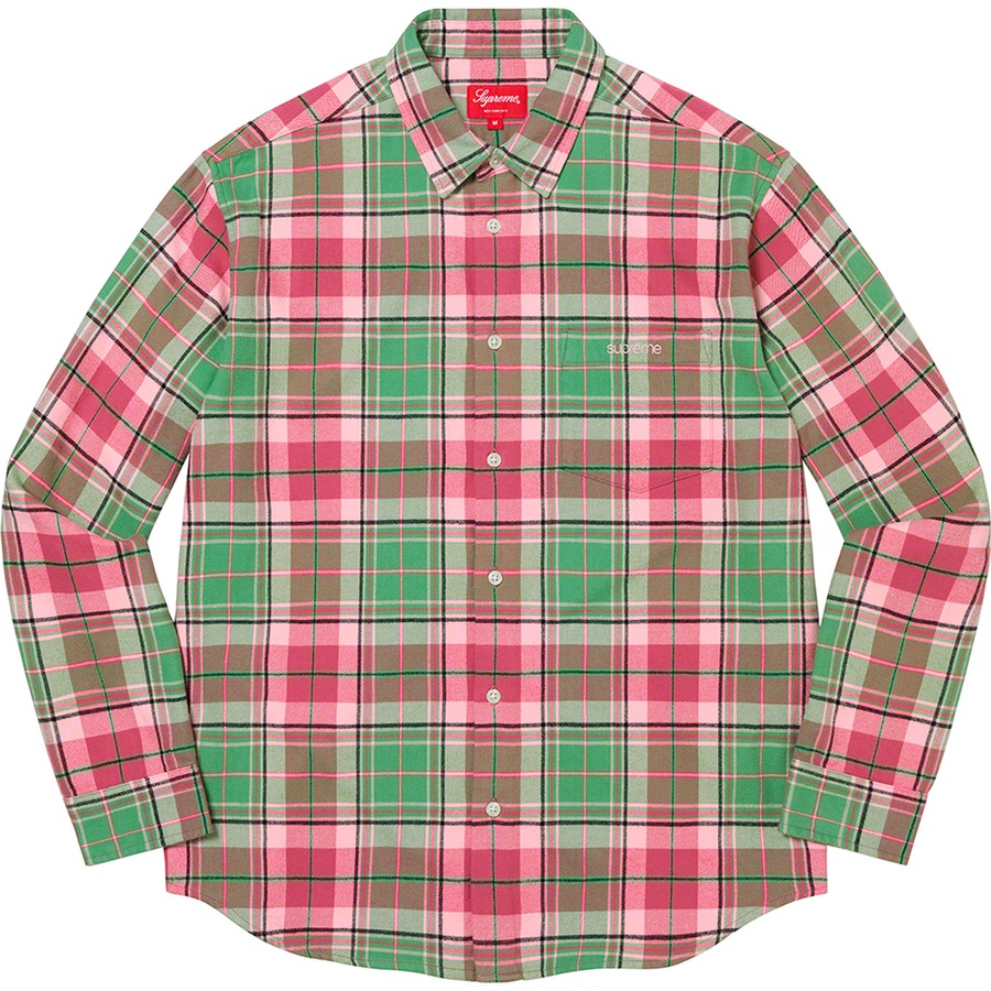 Supreme Plaid Flannel Shirt (FW22) - Pink - $128