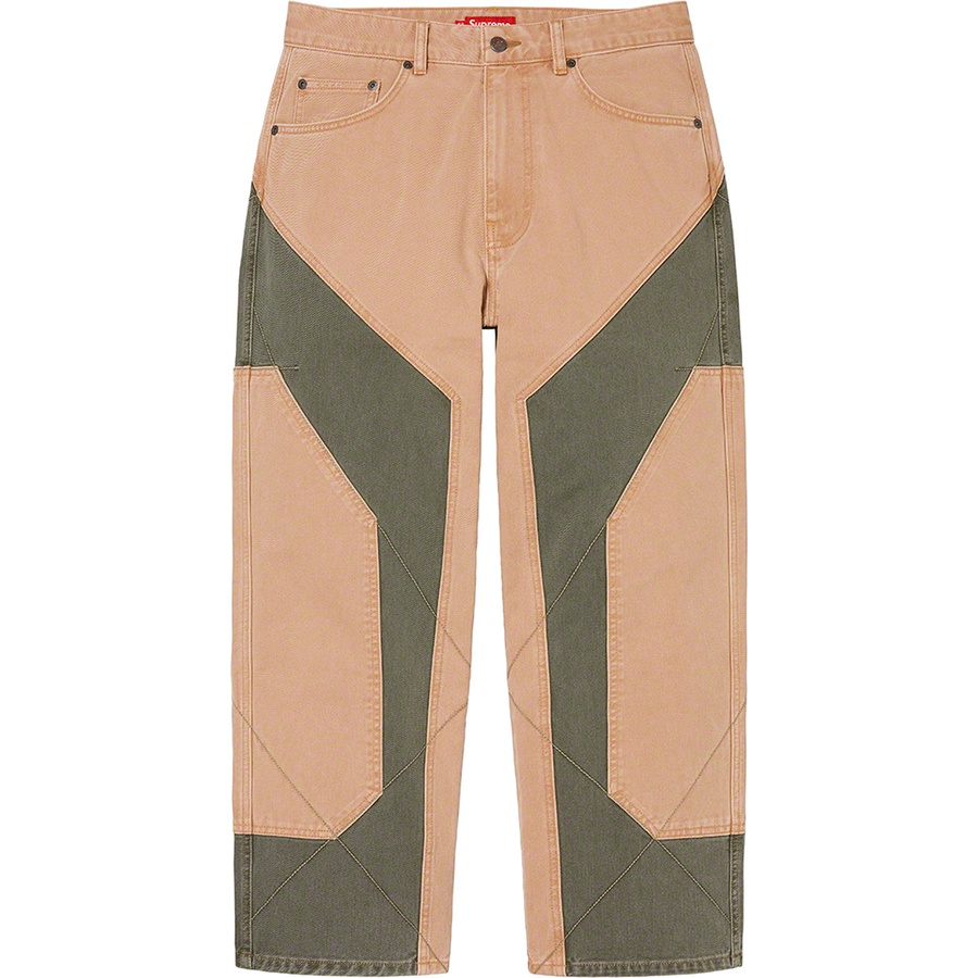 Supreme 2-Tone Paneled Jean (FW22) - Brown - $178