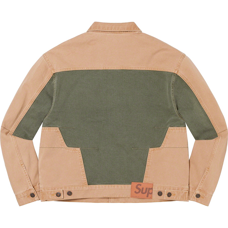 Supreme 2-Tone Paneled Denim Jacket (FW22) - Brown - $198