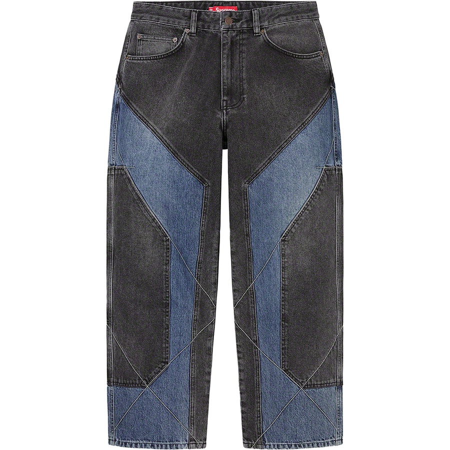 Supreme 2-Tone Paneled Jean (FW22) - Black - $178