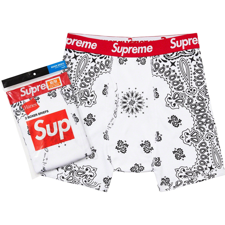 Supreme Supreme Hanes Bandana Boxer Briefs (2 Pack) (FW22) - White - $32