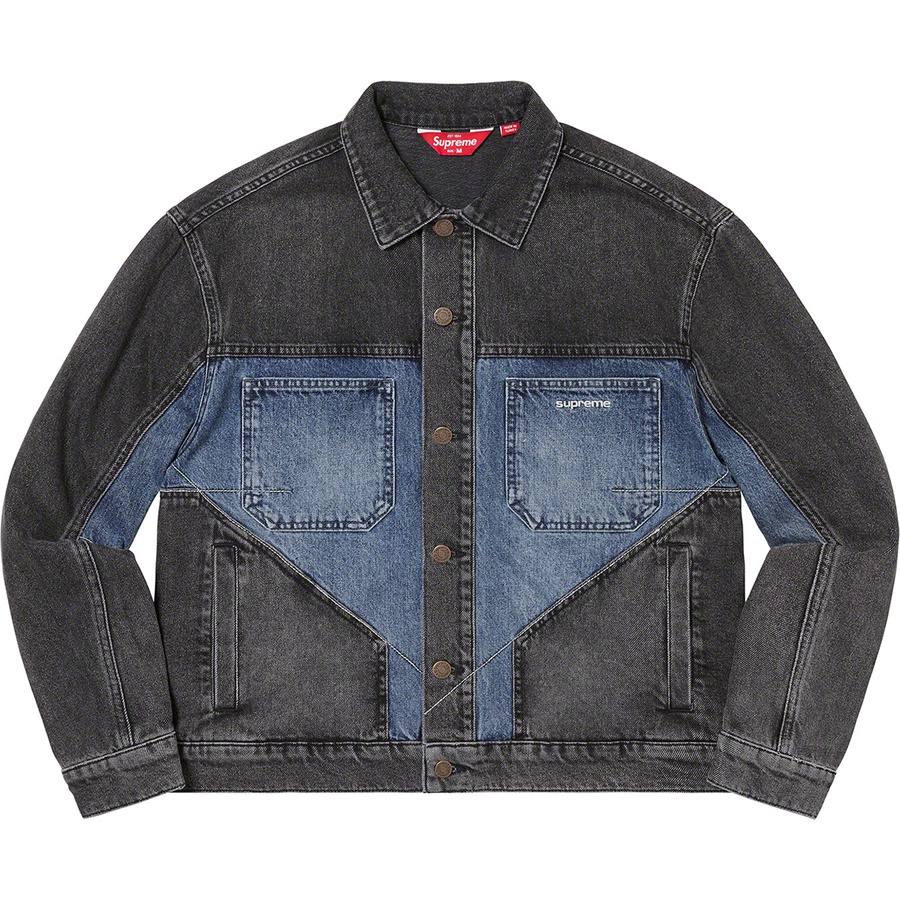 Supreme 2-Tone Paneled Denim Jacket (FW22) - Black - $198