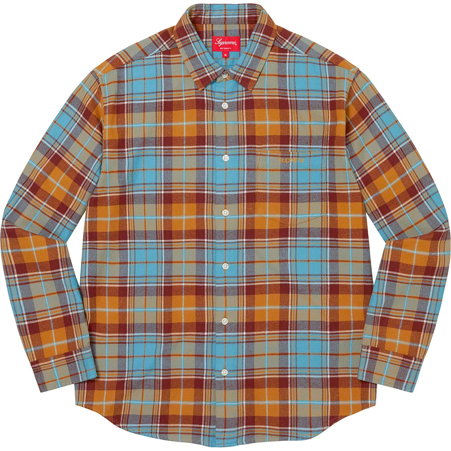 Supreme Plaid Flannel Shirt (FW22) - Rust - $128