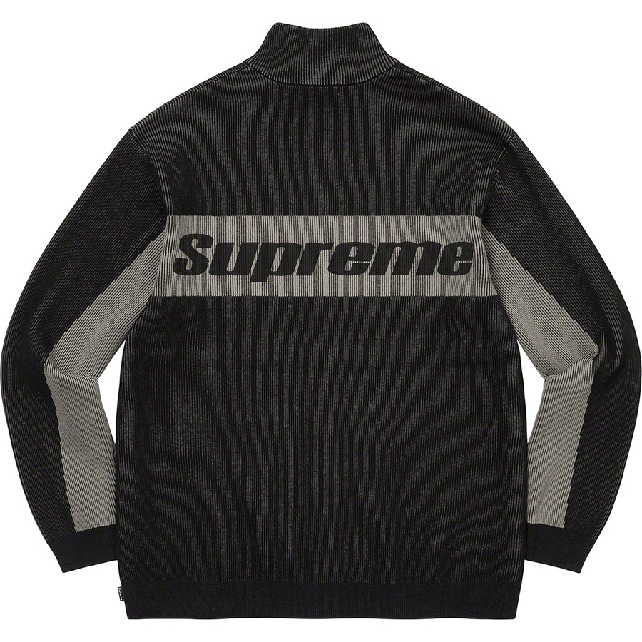 Supreme 2-Tone Ribbed Zip Up Sweater (FW22) - Black - $188