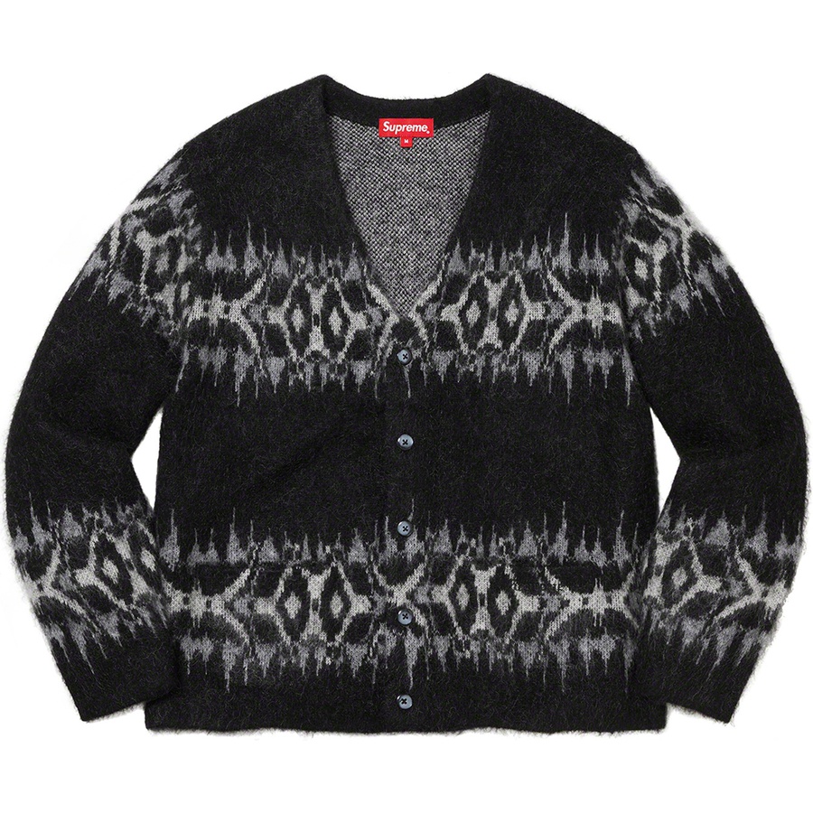 Supreme Abstract Stripe Cardigan (FW22) - Black - $198