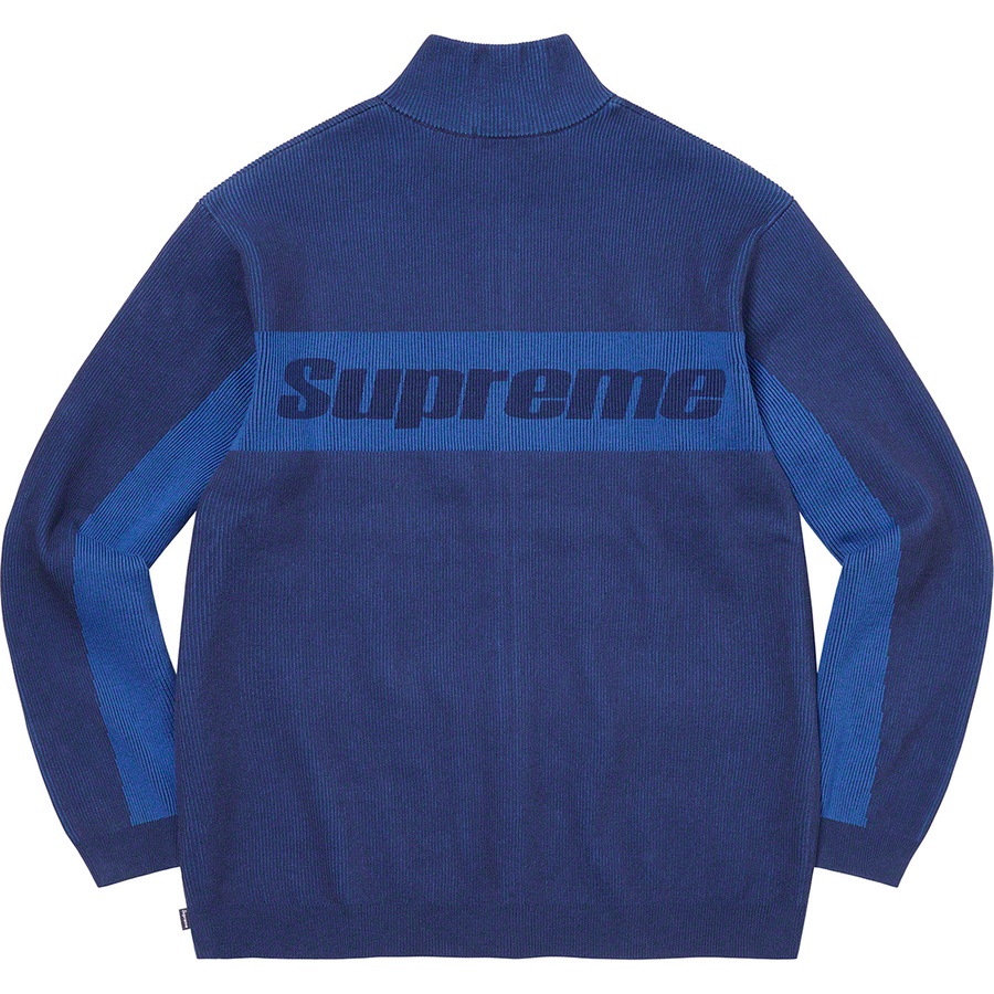 Supreme 2-Tone Ribbed Zip Up Sweater (FW22) - Blue - $188