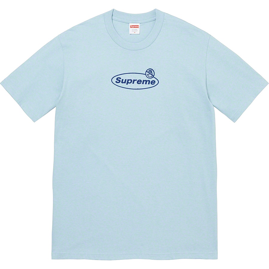 Supreme Warning Tee (FW22) - Dusty Blue - $40