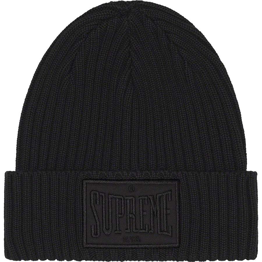 Supreme Overdyed Patch Beanie (FW22) - Black - $38