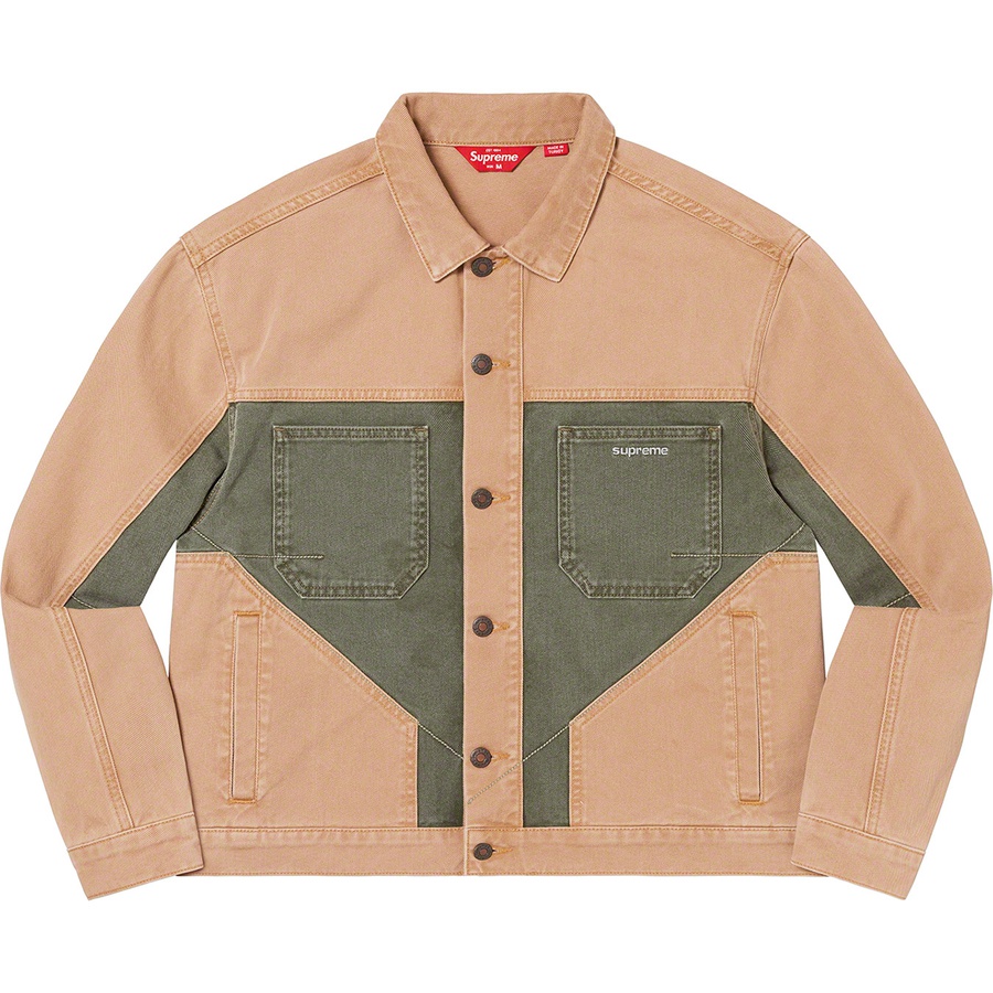Supreme 2-Tone Paneled Denim Jacket (FW22) - Brown - $198
