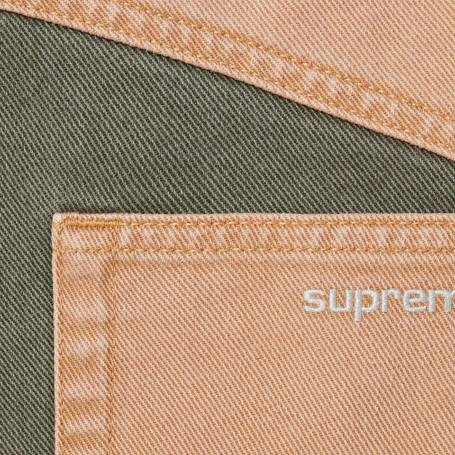 Supreme 2-Tone Paneled Jean (FW22) - Brown - $178