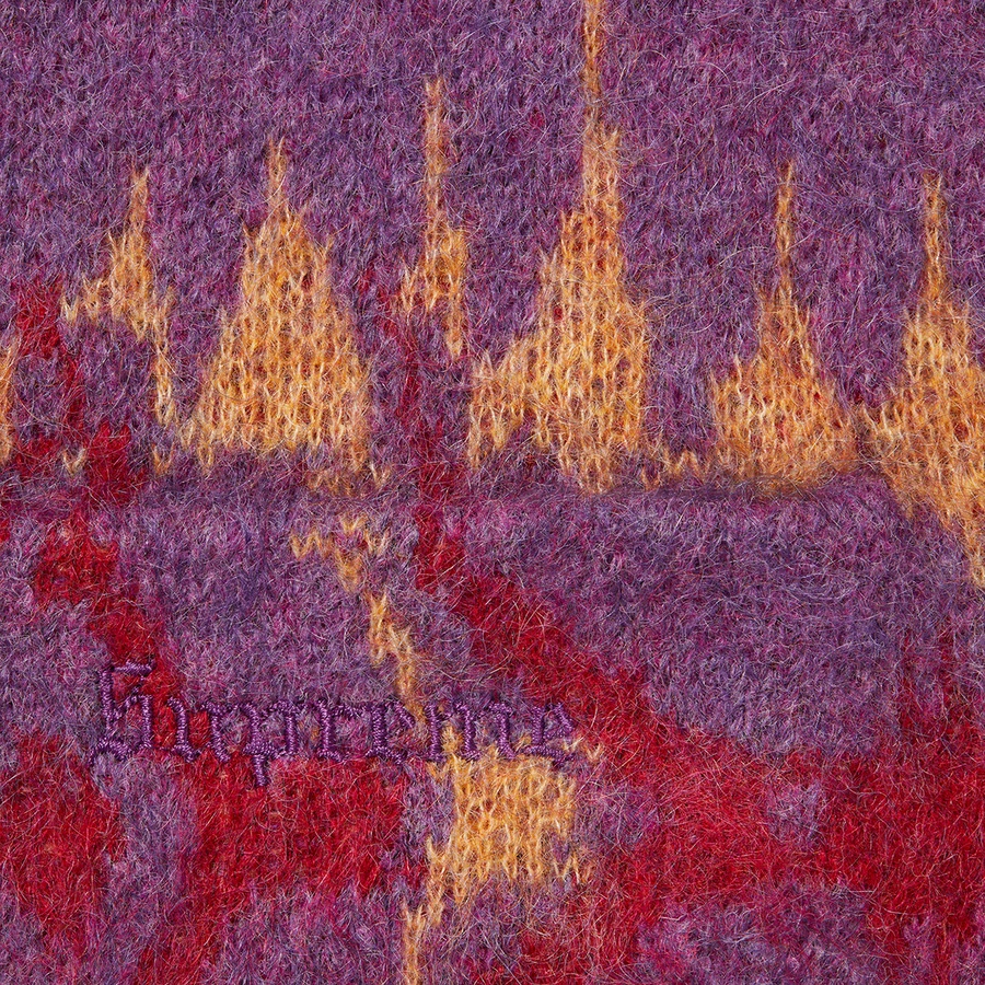 Supreme Abstract Stripe Cardigan (FW22) - Plum - $198