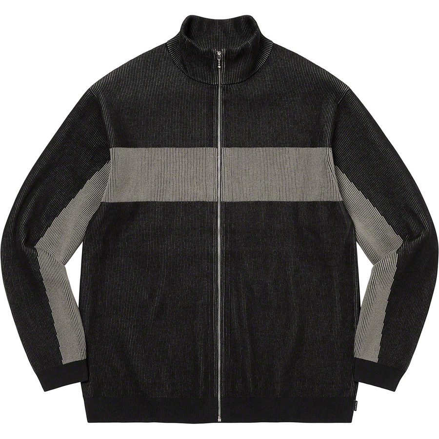 Supreme 2-Tone Ribbed Zip Up Sweater (FW22) - Black - $188