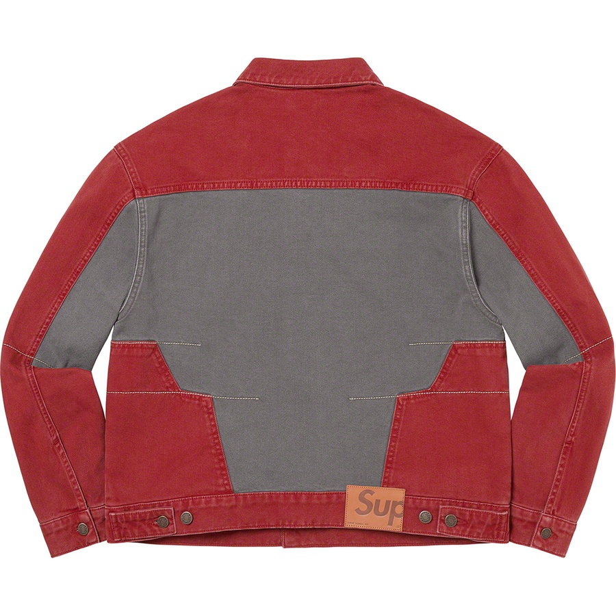 Supreme 2-Tone Paneled Denim Jacket (FW22) - Red - $198