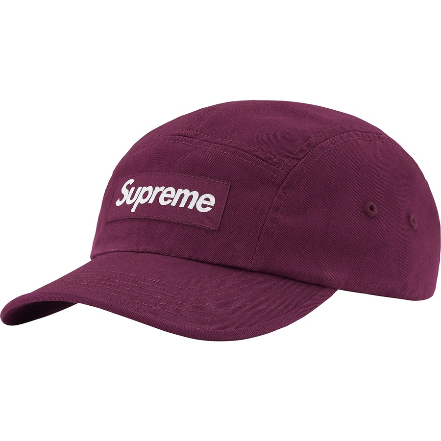 Supreme Washed Chino Twill Camp Cap (FW22) - Dark Purple - $48