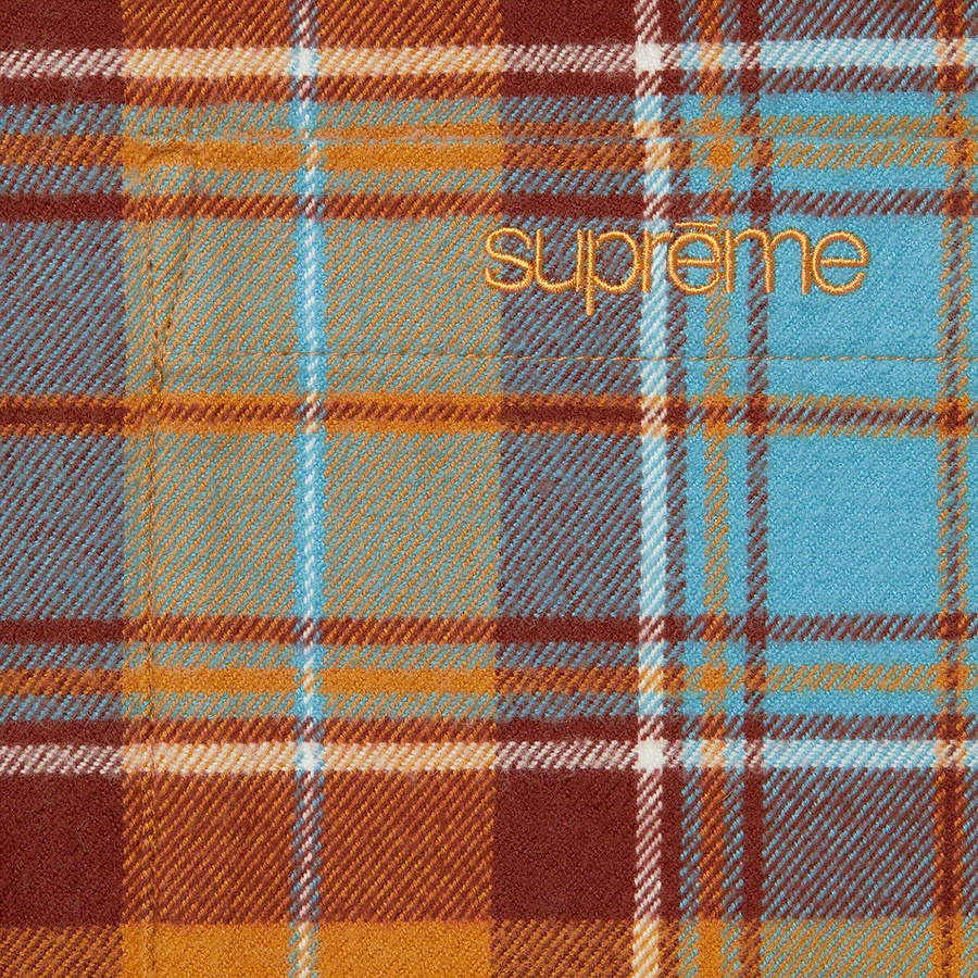 Supreme Plaid Flannel Shirt (FW22) - Rust - $128