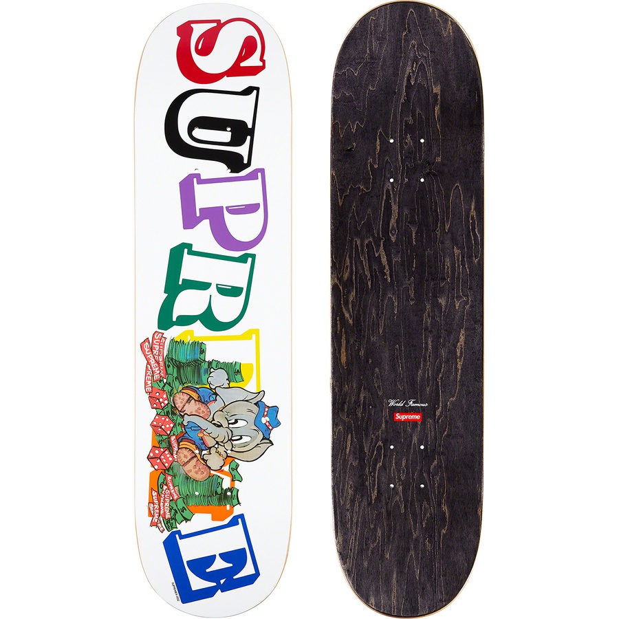 Supreme Elephant Skateboard (FW22) - White - 8" x 31.875"  - $58