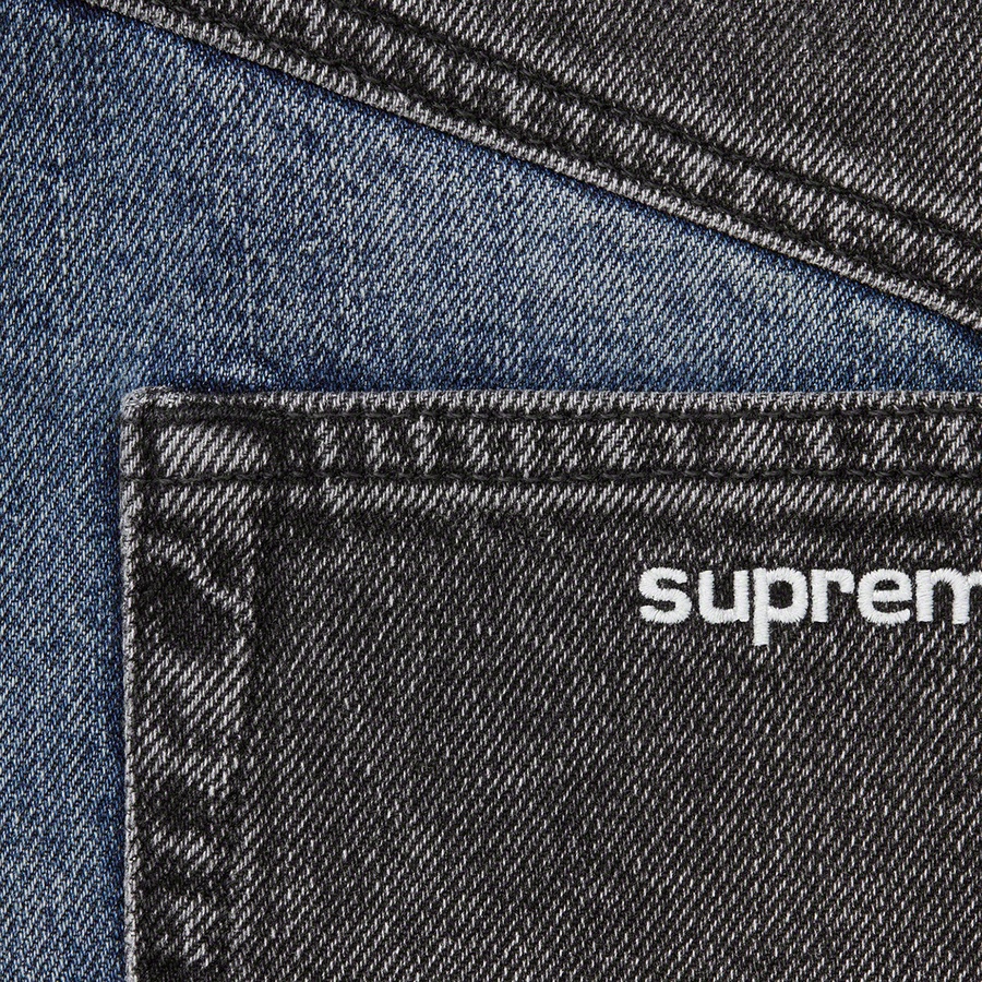 Supreme 2-Tone Paneled Jean (FW22) - Black - $178