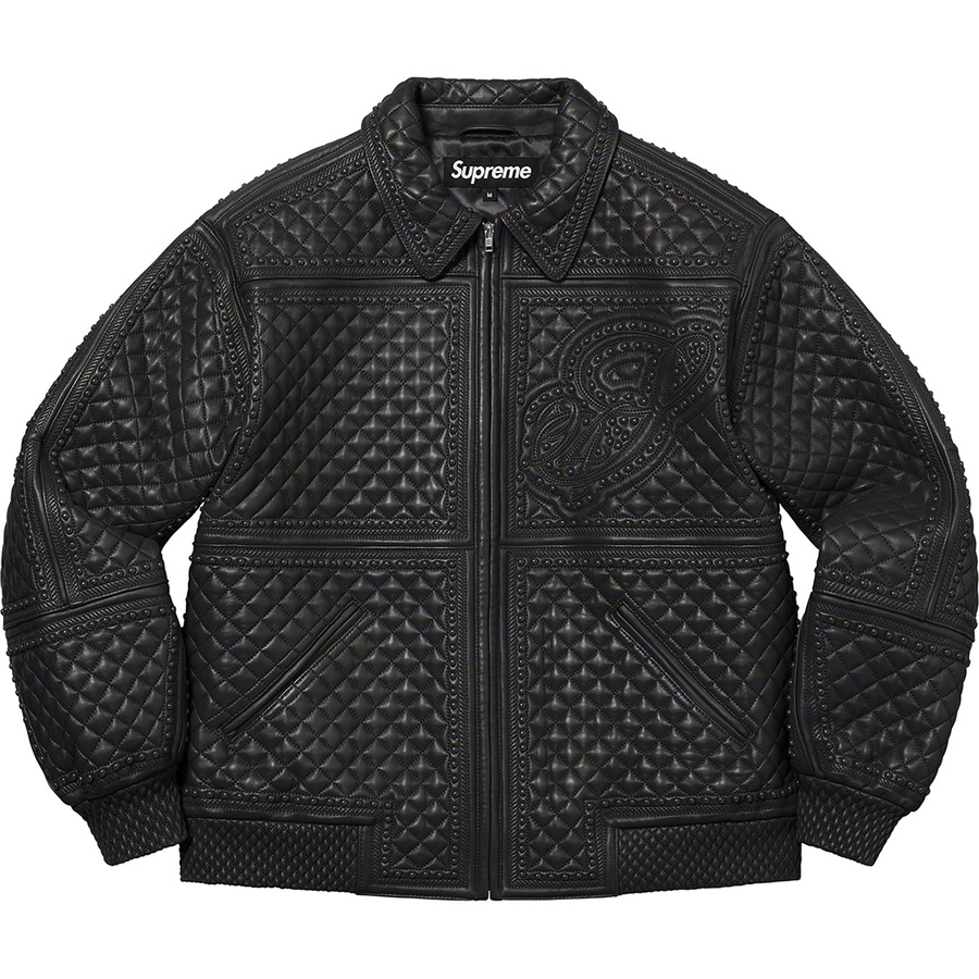 Supreme Studded Quilted Leather Jacket (FW22) - Black - $1198