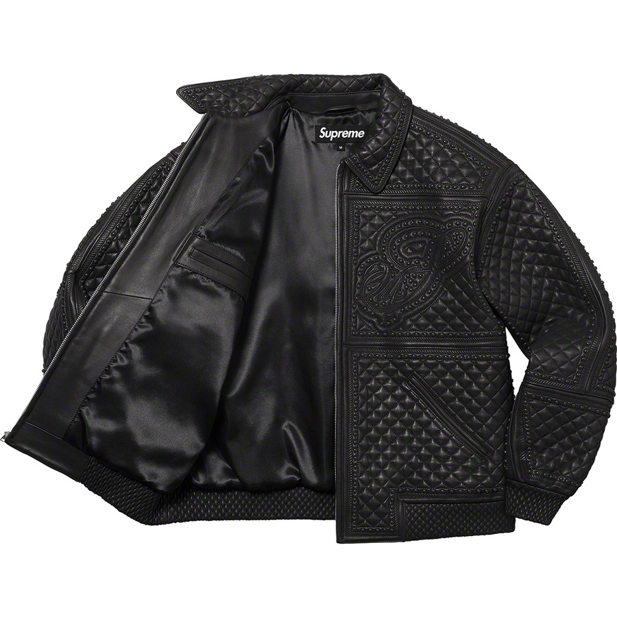 Supreme Studded Quilted Leather Jacket (FW22) - Black - $1198