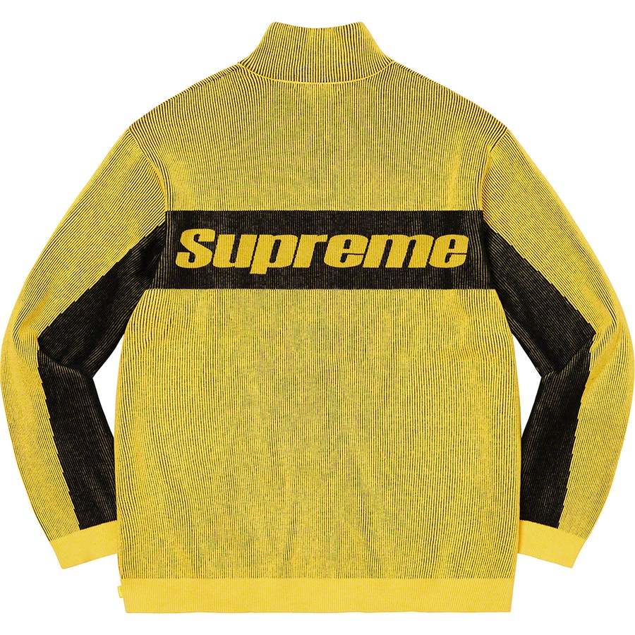 Supreme 2-Tone Ribbed Zip Up Sweater (FW22) - Yellow - $188