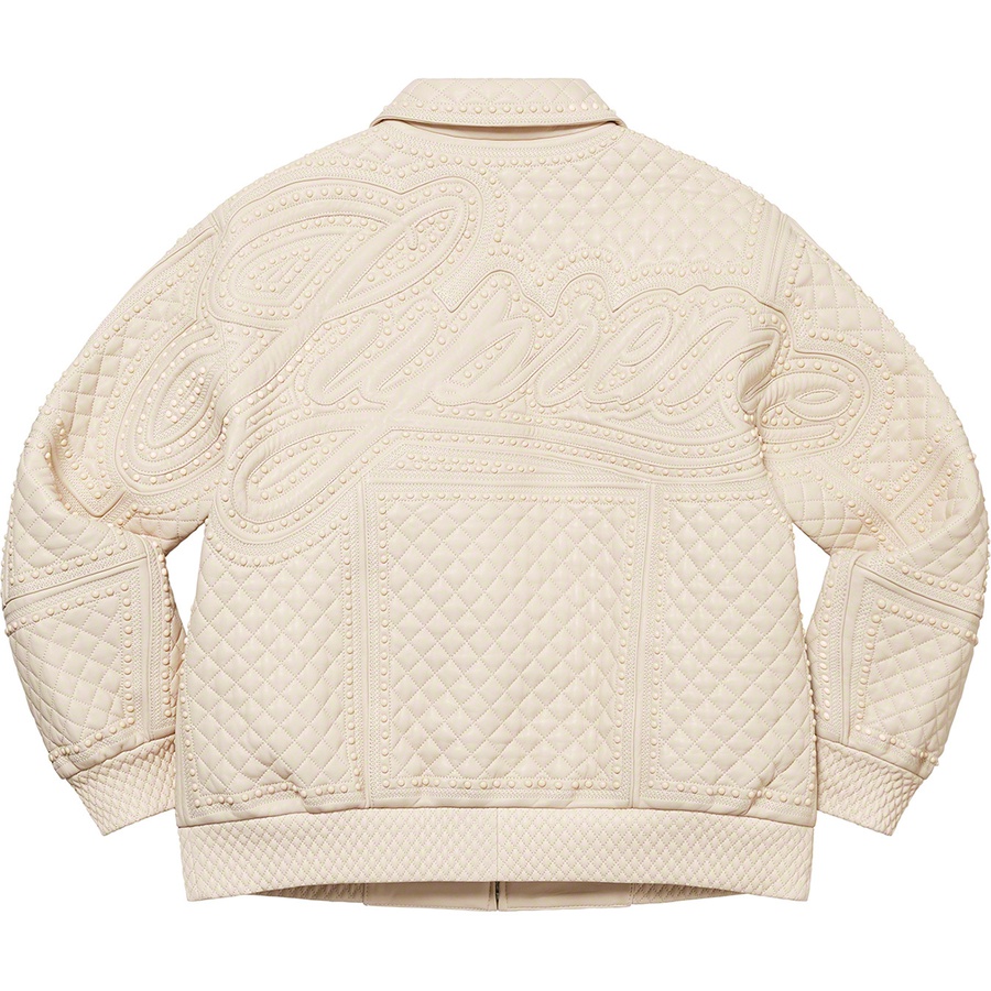 Supreme Studded Quilted Leather Jacket (FW22) - White - $1198