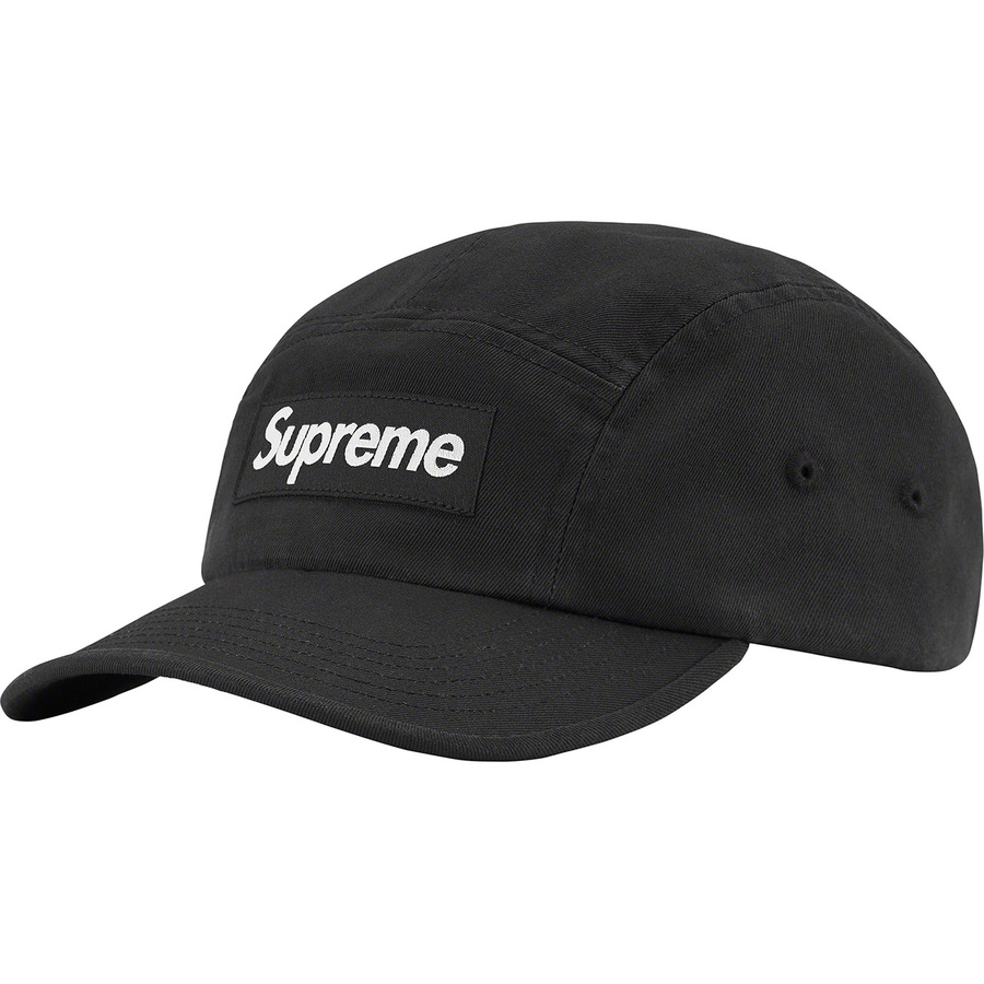 Supreme Washed Chino Twill Camp Cap (FW22) - Black - $48