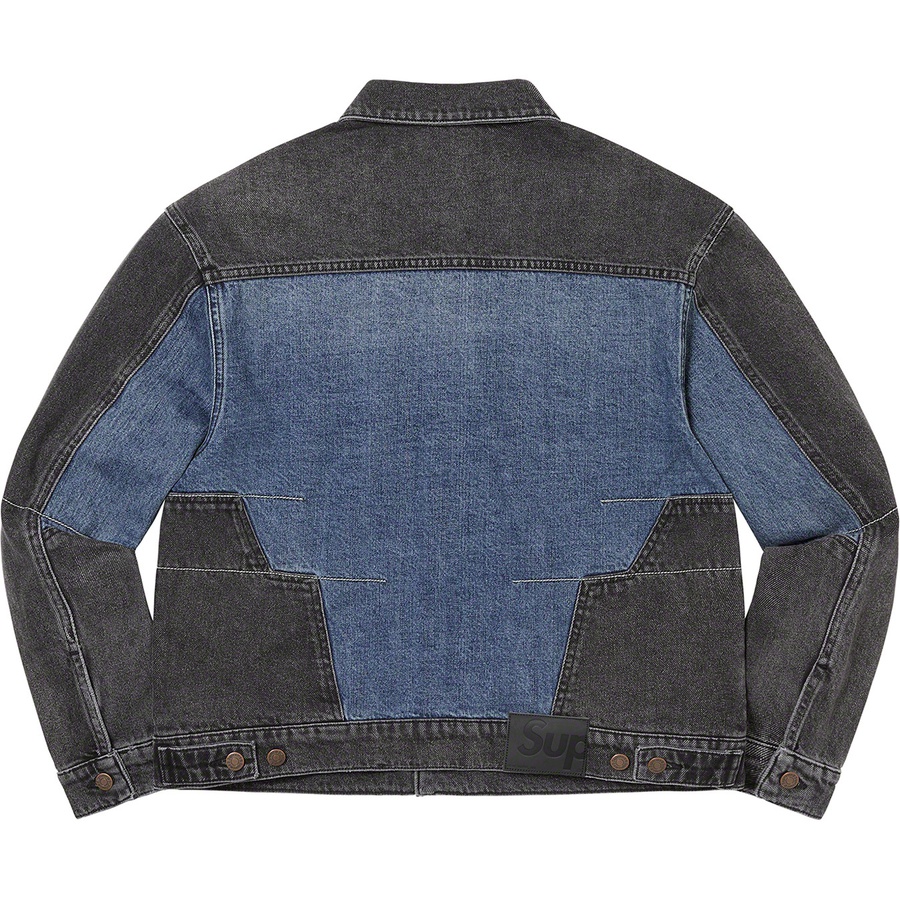 Supreme 2-Tone Paneled Denim Jacket (FW22) - Black - $198