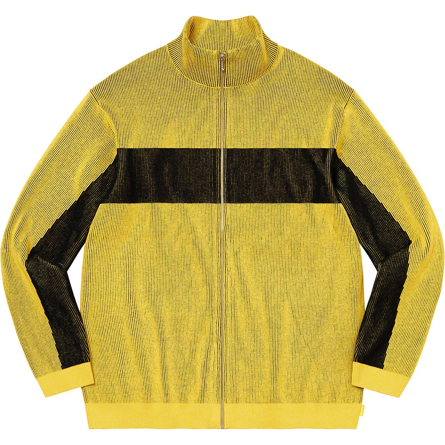 Supreme 2-Tone Ribbed Zip Up Sweater (FW22) - Yellow - $188