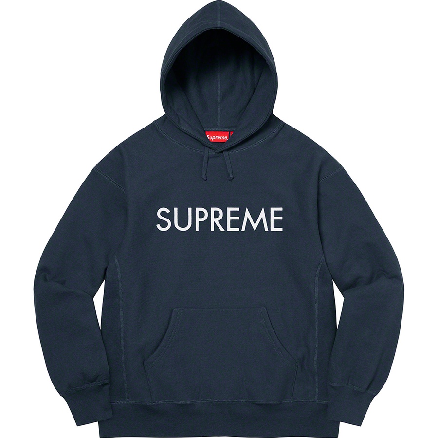 Supreme Capital Hooded Sweatshirt (FW22) - Navy - $158