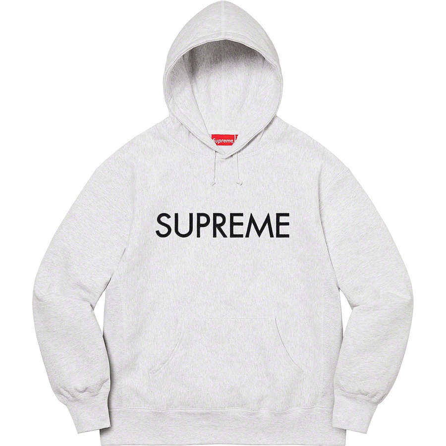 Supreme Capital Hooded Sweatshirt (FW22) - Ash Grey - $158