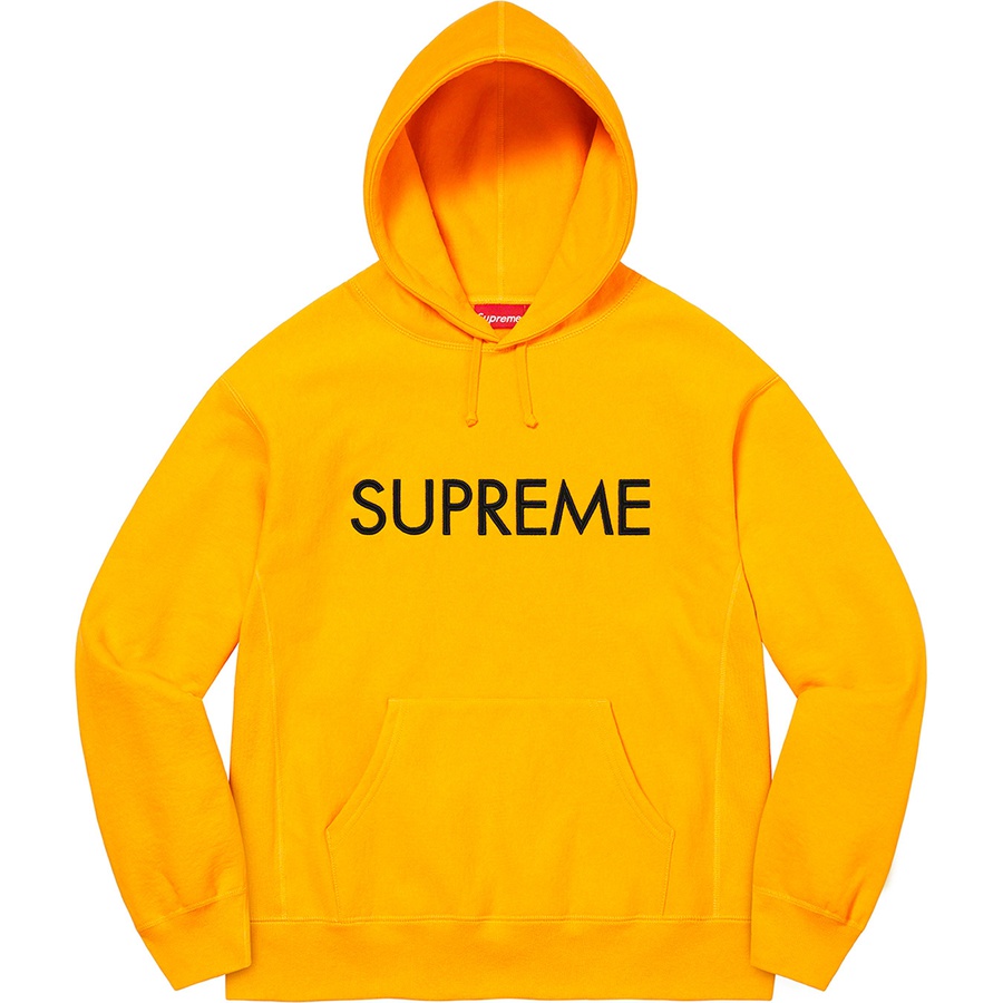 Supreme Capital Hooded Sweatshirt (FW22) - Bright Gold - $158