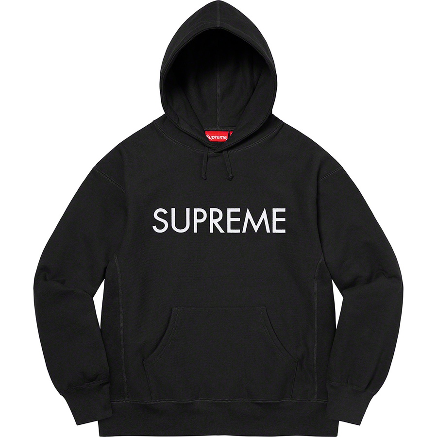 Supreme Capital Hooded Sweatshirt (FW22) - Black - $158