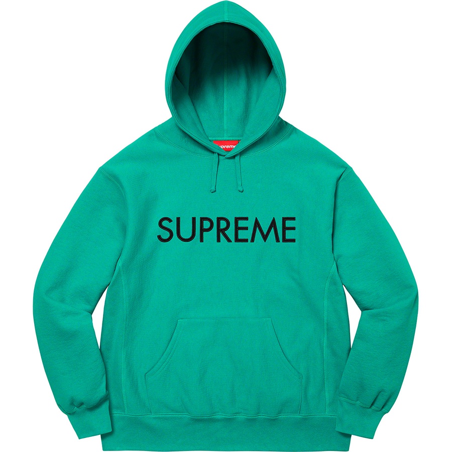 Supreme Capital Hooded Sweatshirt (FW22) - Dark Aqua - $158