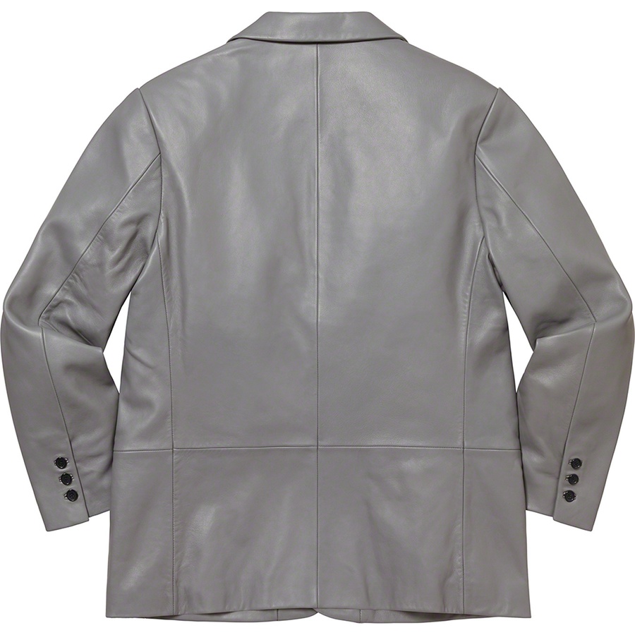 Supreme Leather Blazer (FW22) - Grey - $498