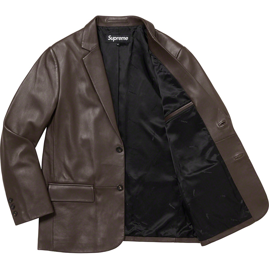 Supreme Leather Blazer (FW22) - Brown - $498